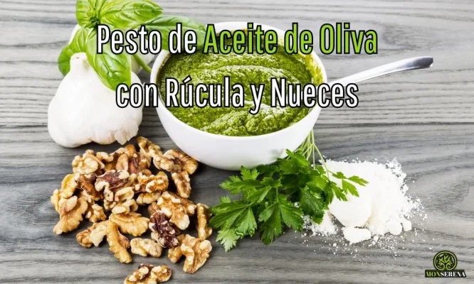 pesto de aceite de oliva con rucula y nueces