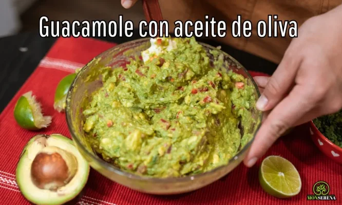 guacamole con aceite de oliva