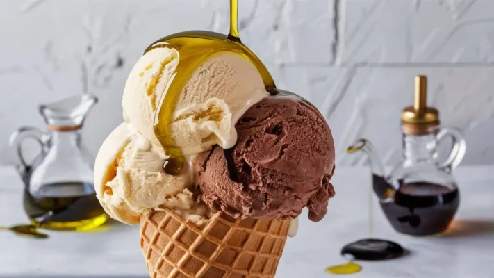 helado con aceite de oliva