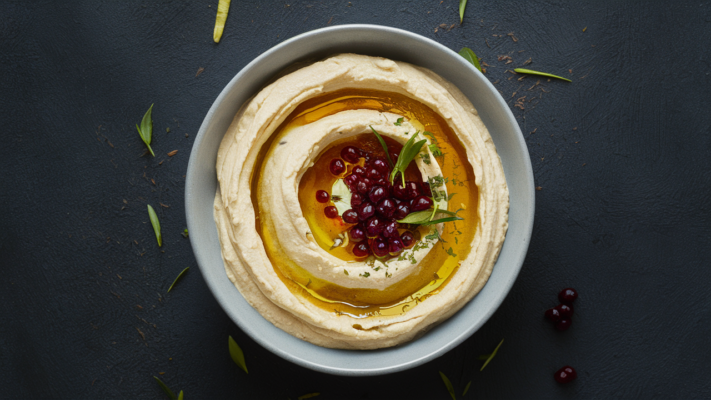 receta de hummus casero con aceite de oliva
