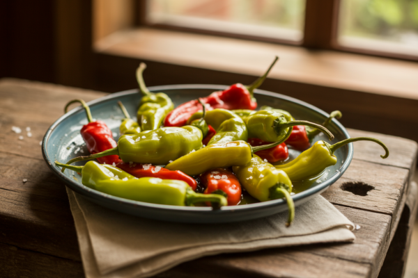 pipiparras con aceite de oliva