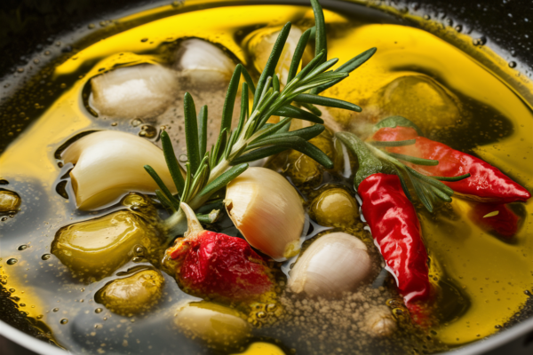 Como infusionar aceite de oliva con ajo, romero, chile y más