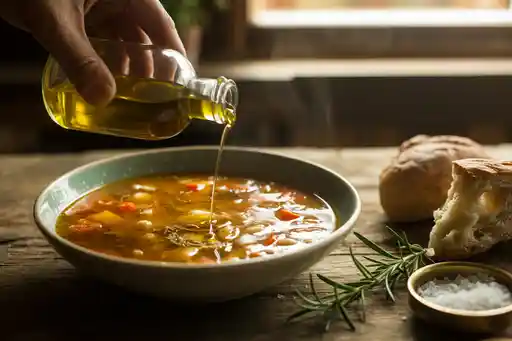 sopas con aceite de oliva
