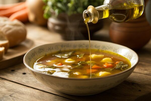 sopas con aceite de oliva