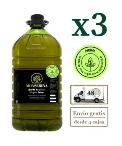 Aceite Picual Premium, caja de 3 garrafas de 5 litros